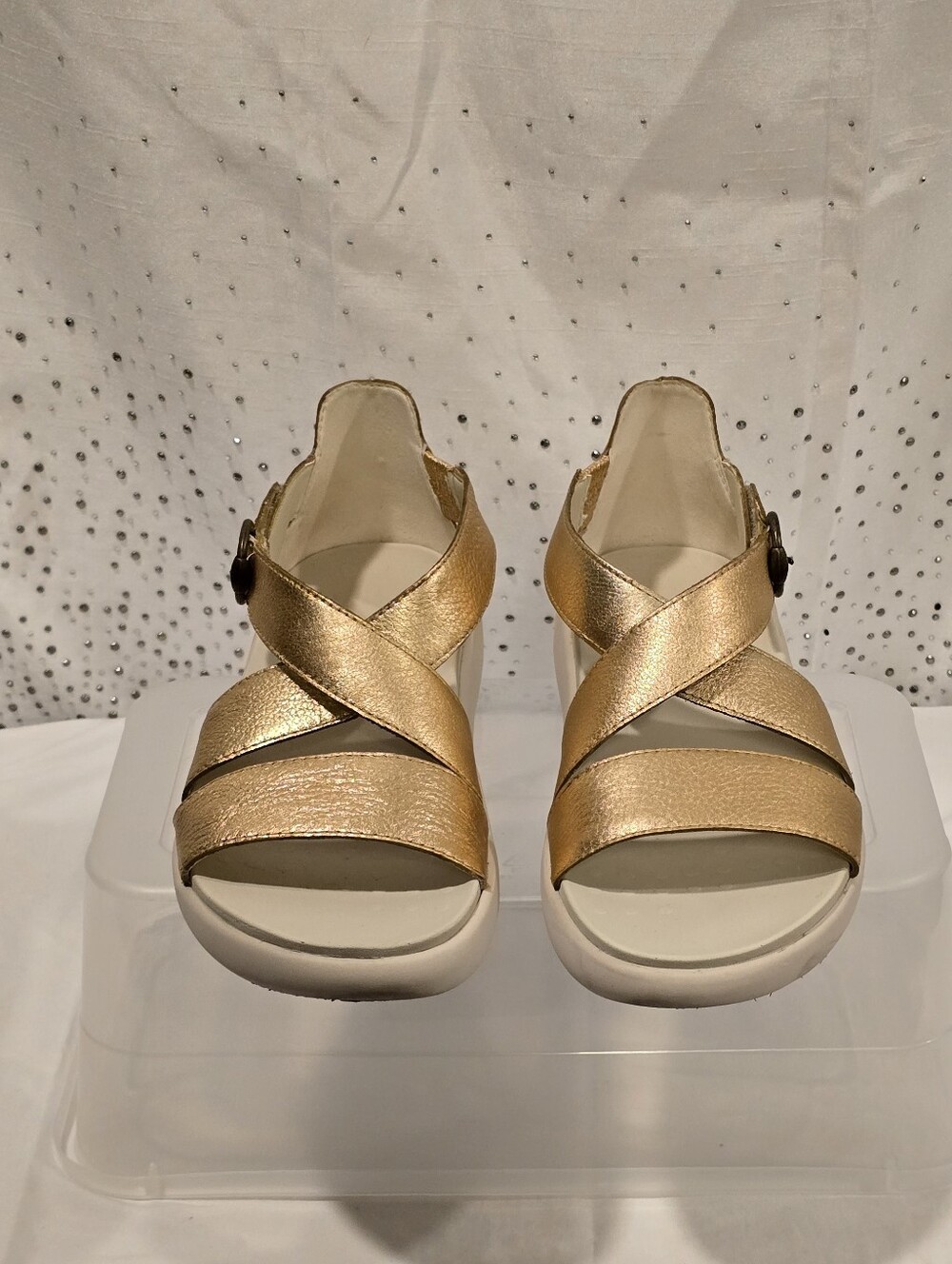 Vionic Harmony RX Gold Crisscross Sandal - Sz 9